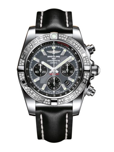 Breitling Chronomat 44 Paslanmaz Çelik / Elmas / Siyaheye Gray / Calf, referans AB0110AA.F546.435X