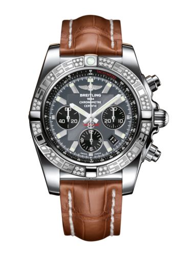Breitling Chronomat 44 Paslanmaz Çelik / Elmas / Siyaheye Gray / Croco, referans AB0110AA.F546.737P
