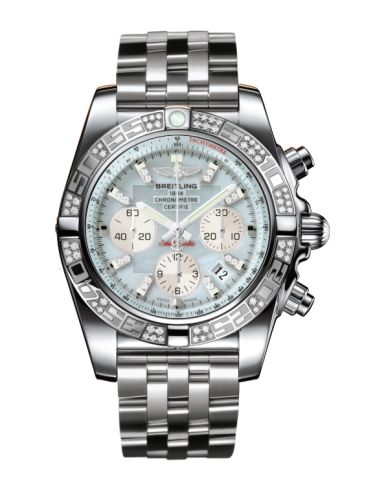 Breitling Chronomat 44 Stainless Steel / Diamond / Gray Pearl Diamond / Bracelet, reference AB0110AA.G686.375A