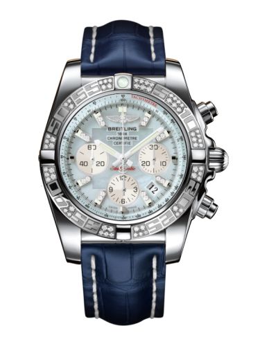 Breitling Chronomat 44 Paslanmaz Çelik / Elmas / Gray Pearl Elmas / Croco, referans AB0110AA.G686.731P