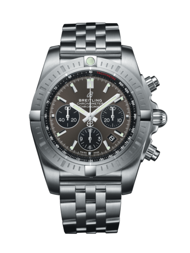 Breitling Chronomat B01 Chronograph 44 Paslanmaz Çelik / Siyaheye Gri / Bilezik, referans AB0115101F1A1
