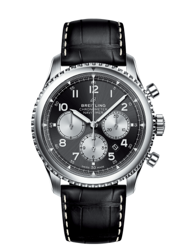 Navitimer 8 B01 Chronograph 43 Paslanmaz Çelik / Siyah / Croco