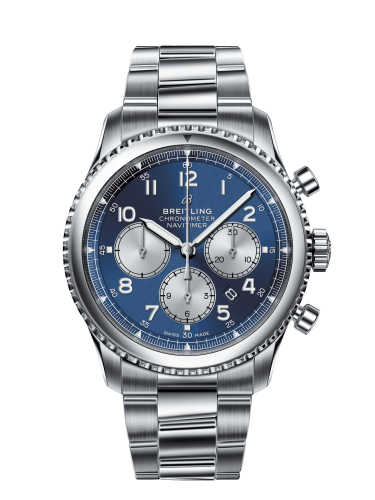 Navitimer 8 B01 Chronograph 43 Paslanmaz Çelik / Mavi / Bilezik