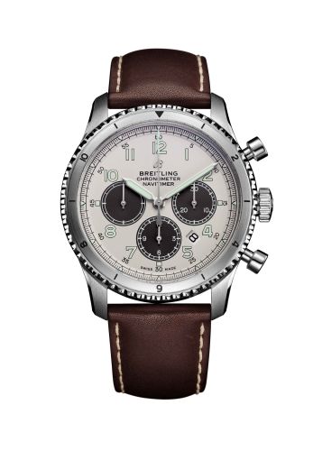 Navitimer 8 B01 Chronograph 43 Paslanmaz Çelik / Gümüş / Calf