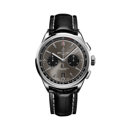 Breitling Premier B01 Chronograph 42 Paslanmaz Çelik / Anthracite / Croco / Folding, referans AB0118221B1P1
