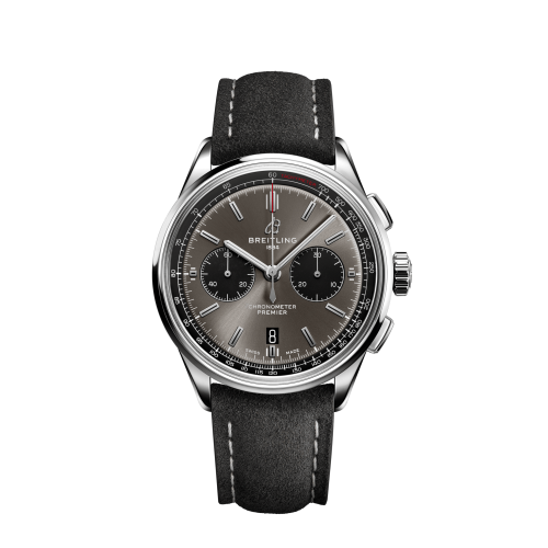Breitling Premier B01 Chronograph 42 Paslanmaz Çelik / Anthracite / Nubuck / Folding, referans AB0118221B1X1