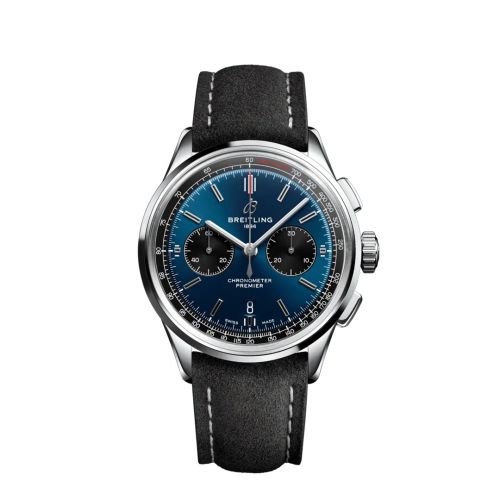 Breitling Premier B01 Chronograph 42 Paslanmaz Çelik / Mavi / Anthracite Nubuck / Pin, referans AB0118221C1X4