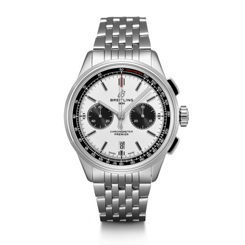 Breitling Premier B01 Chronograph 42 Paslanmaz Çelik / Gümüş / Croco / Pin, referans AB0118221G1A1