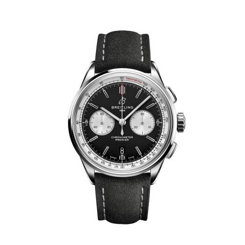 Breitling Premier B01 Chronograph 42 Paslanmaz Çelik / Siyah / Nubuck / Folding, referans AB0118371B1X1