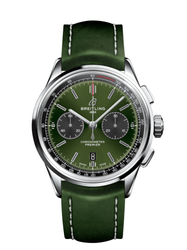 Breitling Premier B01 Chronograph 42 Bentley Paslanmaz Çelik / Yeşil / Calf / Folding, referans AB0118A11L1X1