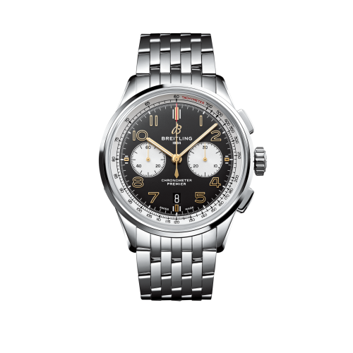 Breitling Premier B01 Chronograph 42 Paslanmaz Çelik / Norton Edition  / Nubuck / Bilezik, referans AB0118A21B1A1