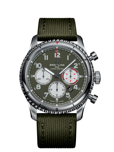 Aviator 8 B01 Chronograph 43 Paslanmaz Çelik / Curtiss Warhawk / Canvas / Fold
