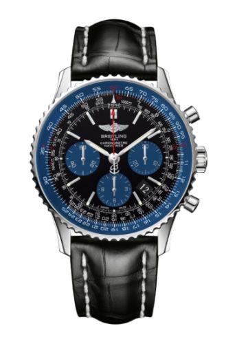 Breitling Navitimer 01 43 Stainless Steel / Blue Edition / Croco / Pin, reference AB012116/BE09/743P/A20BA.1