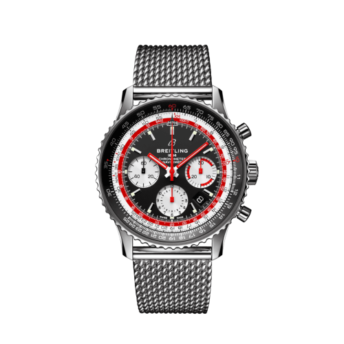 Breitling Navitimer 1 B01 Chronograph 43 Stainless Steel / Airline Editions SwissAir / Mesh, reference AB01211B1B1A1