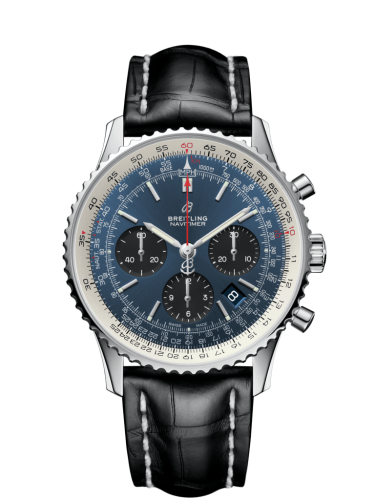 Breitling Navitimer 1 B01 Chronograph 43 Stainless Steel / Blue / Croco / Pin, reference AB0121211C1P1