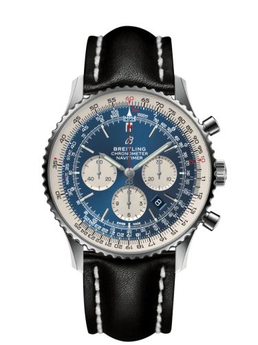 Breitling Navitimer 1 B01 Chronograph 46 Stainless Steel / Aurora Blue / Calf, reference AB012721.CA05.441X