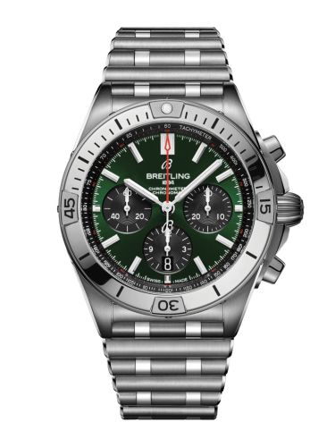 Breitling Chronomat B01 42 Paslanmaz Çelik / Yeşil / Rouleaux, referans AB0134101L1A1