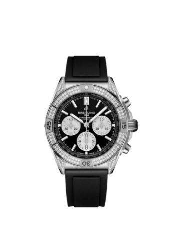 Breitling Chronomat B01 42 Paslanmaz Çelik - Elmas / Siyah / Kauçuk, referans AB0134721B1S1