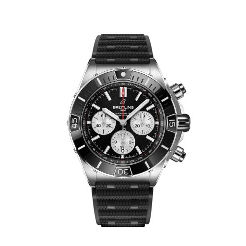 Breitling Super Chronomat B01 44 Paslanmaz Çelik / Siyah / Kauçuk, referans AB0136251B1S1