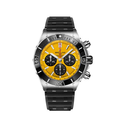 Breitling Super Chronomat B01 44 Paslanmaz Çelik / Sarı / Kauçuk / China, referans AB01364A1I1S1