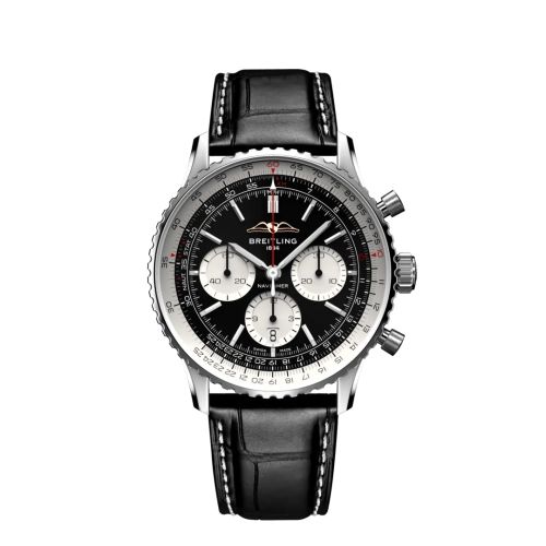 Breitling Navitimer B01 Chronograph 43 Stainless Steel / Black / Alligator - Folding, reference AB0138211B1P1