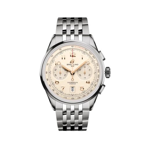 Breitling Premier B01 Chronograph 42 Paslanmaz Çelik / Cream / Bilezik, referans AB0145211G1A1