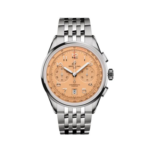 Breitling Premier B01 Chronograph 42 Paslanmaz Çelik / Pembe / Bilezik, referans AB0145331K1A1