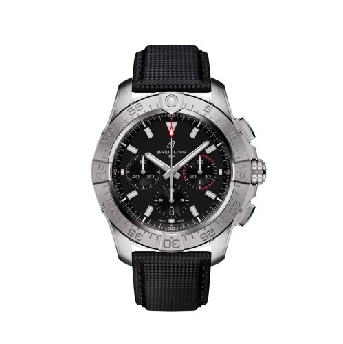 Breitling Avenger B01 Chronograph 44 Stainless Steel / Black / Strap, reference AB0147101B1X1
