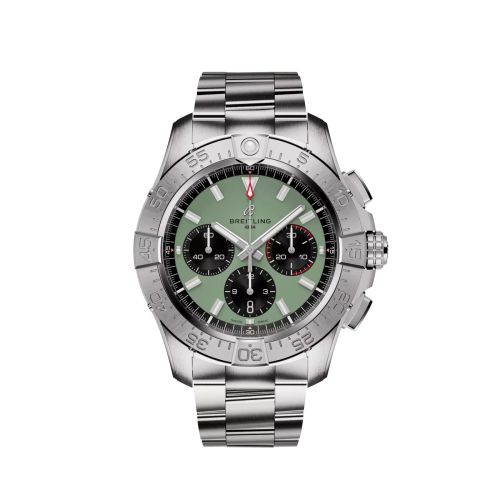 Breitling Avenger B01 Chronograph 44 Stainless Steel / Green / Bracelet, reference AB0147101L1A1