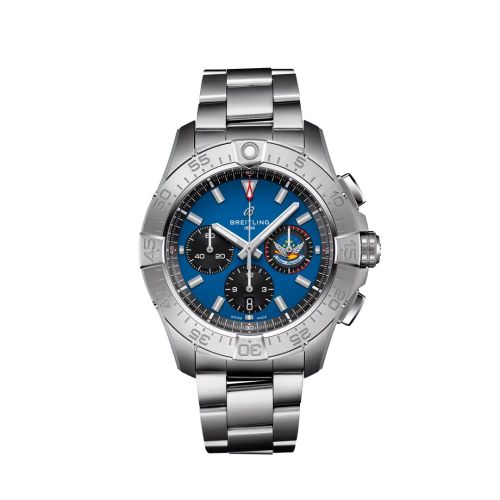 Breitling Avenger B01 Chronograph 44 Stainless Steel / Blue Impulse, reference AB01471A1C1A1