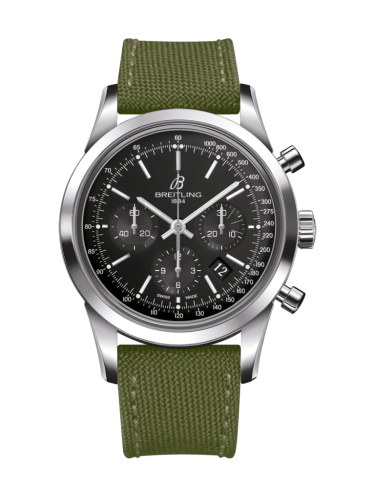 Breitling Transocean Chronograph Paslanmaz Çelik / Siyah / Military / Pin 43mm, referans AB015212/BA99/106W/A20BA.1