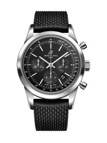 Breitling Transocean Chronograph Paslanmaz Çelik / Siyah / Kauçuk / Folding 43mm, referans AB015212/BA99/279S/A20D.2