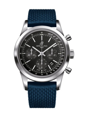 Breitling Transocean Chronograph Paslanmaz Çelik / Siyah / Kauçuk / Pin 43mm, referans AB015212/BA99/280S/A20S.1