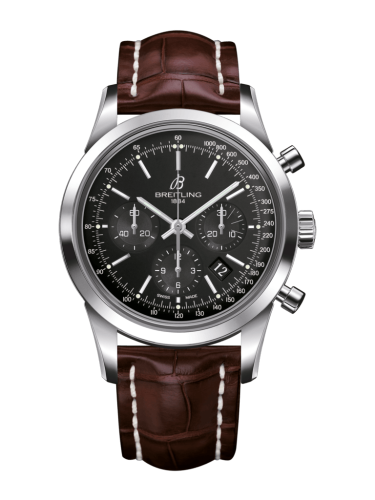 Breitling Transocean Chronograph Paslanmaz Çelik / Siyah / Croco / Folding 43mm, referans AB015212/BA99/740P/A20D.1