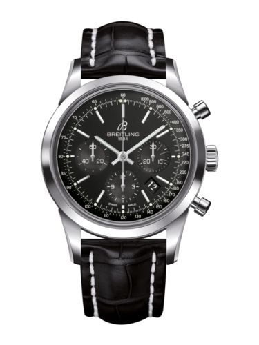Breitling Transocean Chronograph Paslanmaz Çelik / Siyah / Croco / Pin 43mm, referans AB015212/BA99/743P/A20BA.1