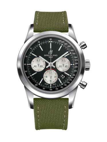 Breitling Transocean Chronograph Paslanmaz Çelik / Reverse Panda / Military / Pin 43mm, referans AB015212/BF26/106W/A20BA.1
