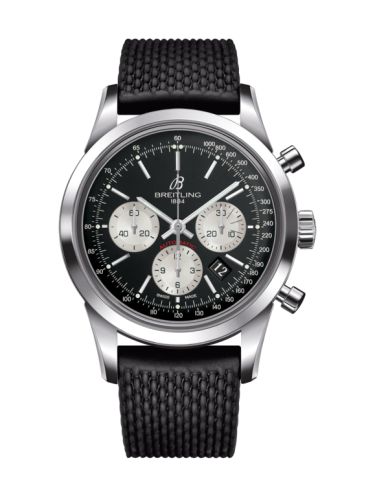 Breitling Transocean Chronograph Paslanmaz Çelik / Reverse Panda / Kauçuk / Pin 43mm, referans AB015212/BF26/278S/A20S.1