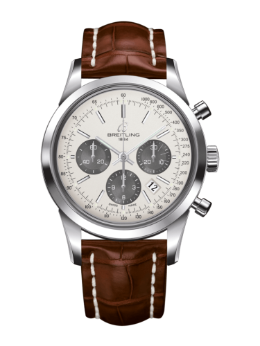 Breitling Transocean Chronograph Paslanmaz Çelik / Panda / Croco / Folding 43mm, referans AB015212/G724/738P/A20D.1