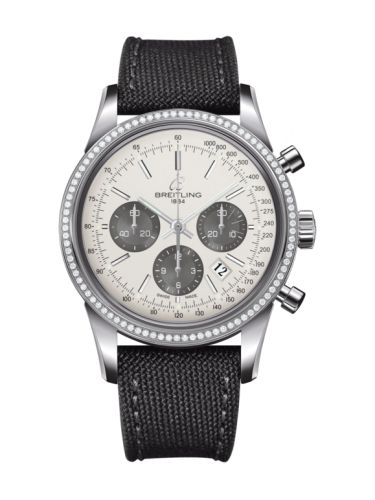 Breitling Transocean Chronograph Paslanmaz Çelik / Elmas / Panda / Military 43mm, referans AB015253.G724.109W