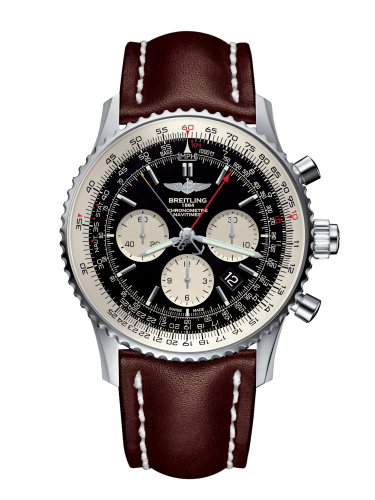 Breitling Navitimer Rattrapante Stainless Steel / Black  / Calf / Pin 45mm, reference AB031021/BF77/443X/A20BA.1