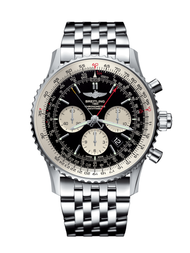 Breitling Navitimer Rattrapante Stainless Steel / Black  / Bracelet 45mm, reference AB031021/BF77/453A