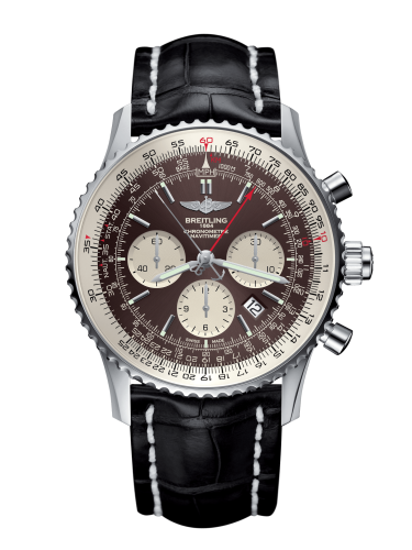 Breitling Navitimer Rattrapante Stainless Steel / Panamerican Bronze / Croco / Folding 45mm, reference AB031021/Q615/761P/A20D.1