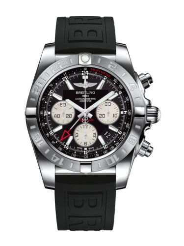 Breitling Chronomat 44 GMT Paslanmaz Çelik / Onyx Siyah / Kauçuk, referans AB042011.BB56.152S