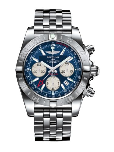 Breitling Chronomat 44 GMT Paslanmaz Çelik / Metallica Mavi / Bilezik, referans AB042011.C851.375A