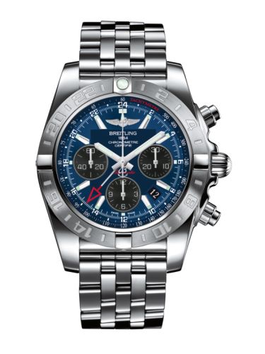 Breitling Chronomat 44 GMT Paslanmaz Çelik / Siyaheye Mavi / Bilezik, referans AB042011.C852.375A