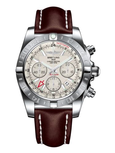 Breitling Chronomat 44 GMT Paslanmaz Çelik / Sierra Gümüş / Calf, referans AB042011.G745.437X