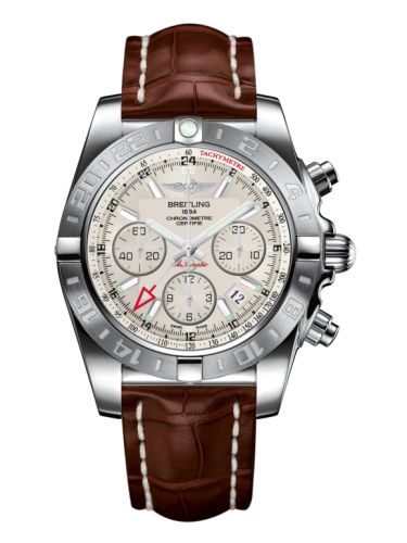 Breitling Chronomat 44 GMT Paslanmaz Çelik / Sierra Gümüş / Croco, referans AB042011.G745.737P