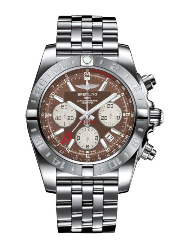 Breitling Chronomat 44 GMT Paslanmaz Çelik / Metallica Kahverengi / Bilezik, referans AB042011.Q589.375A