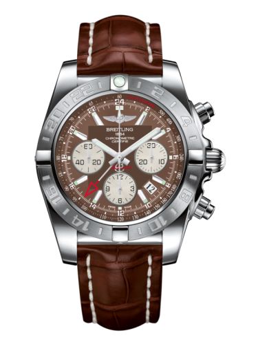 Breitling Chronomat 44 GMT Paslanmaz Çelik / Metallica Kahverengi / Croco, referans AB042011.Q589.737P