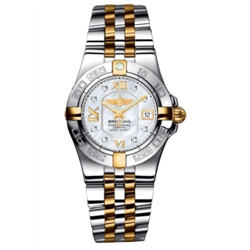 Breitling Galactic 30 Two Tone MOP / Elmas / Two Tone Bilezik, referans B71340L2.A680.368D